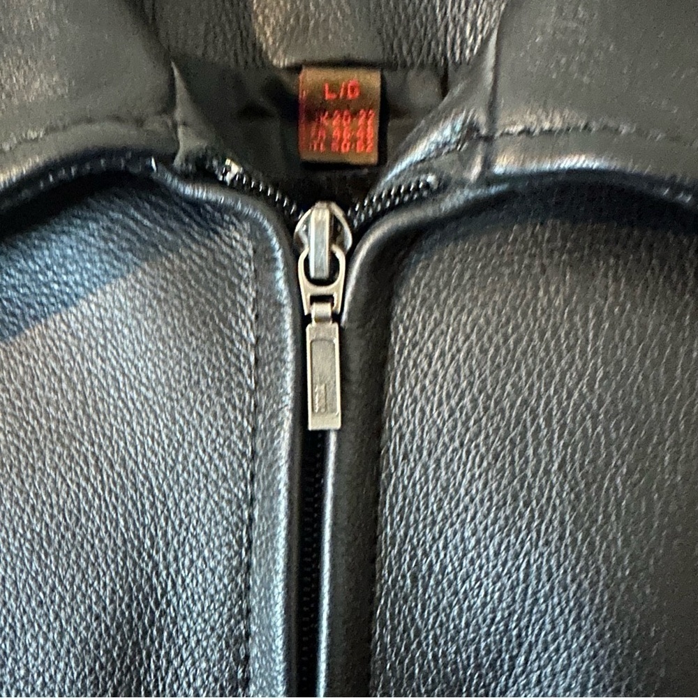 Danier Women’s Black Leather Zip-up Jacket Liner Hip Chic Motocore Size M - Picture 4 of 12